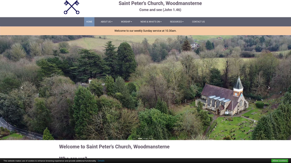 Screenshot of the The Parochial Church Council Of The Ecclesiastical Parish Of St Peter, Woodmansterne website