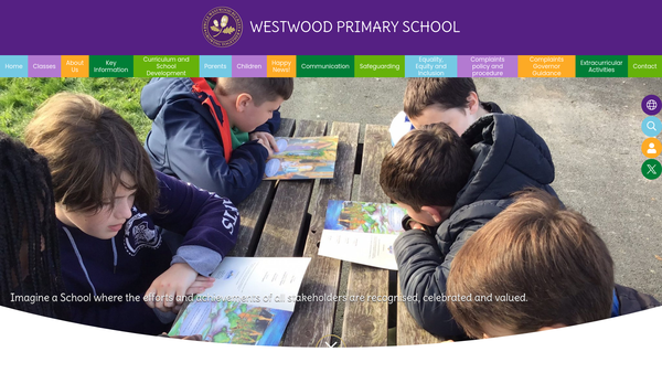 Screenshot of the Westwood Community Primary School Parent Teacher and Friends Association website