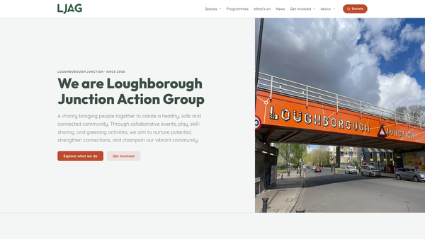 Screenshot of the Loughborough Junction Action Group website