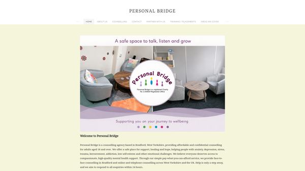 Screenshot of the Personal Bridge website