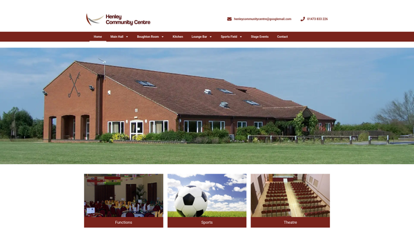 Screenshot of the Henley Community Centre Charity website