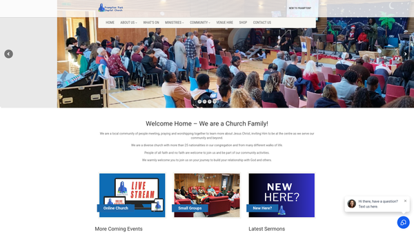 Screenshot of the Frampton Park Baptist Church website