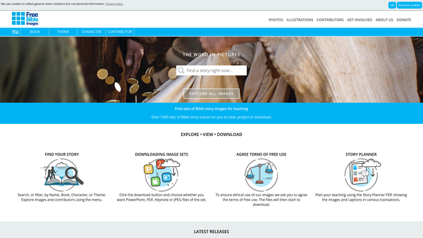 Screenshot of the Free Bible Images website