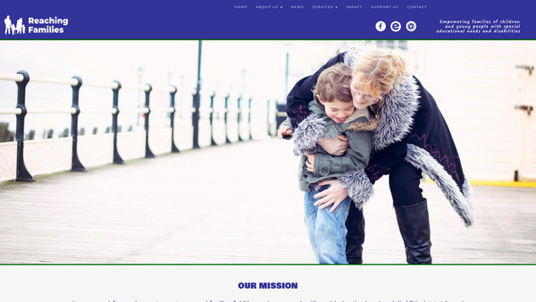 Screenshot of the Reaching Families Limited website