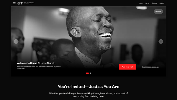 Screenshot of the The Redeemed Christian Church Of God, House Of Love Coventry website