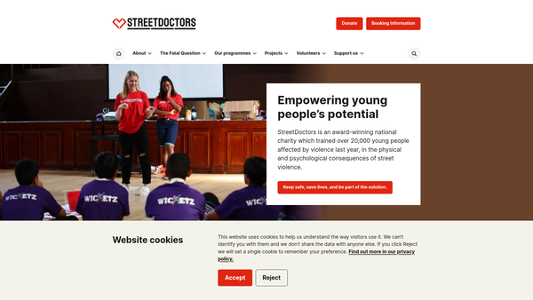 Screenshot of the Street Doctors Ltd website