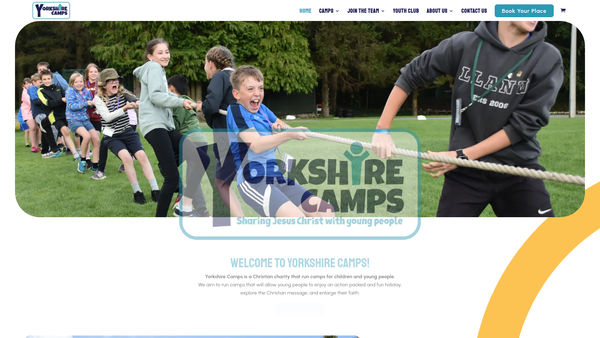 Screenshot of the Yorkshire Camps website