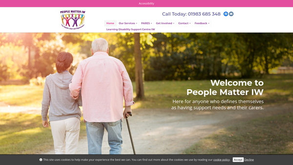 Screenshot of the People Matter Iw website