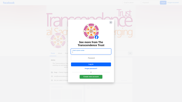Screenshot of the Transcendence website