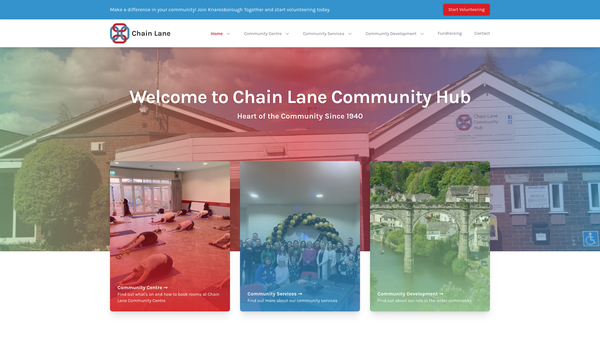 Screenshot of the Chain Lane Community Hub website