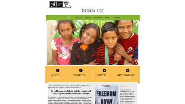 Screenshot of the Guria UK website