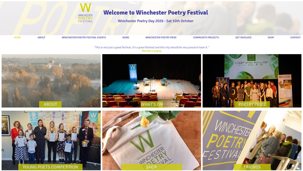 Screenshot of the Winchester Poetry Festival website