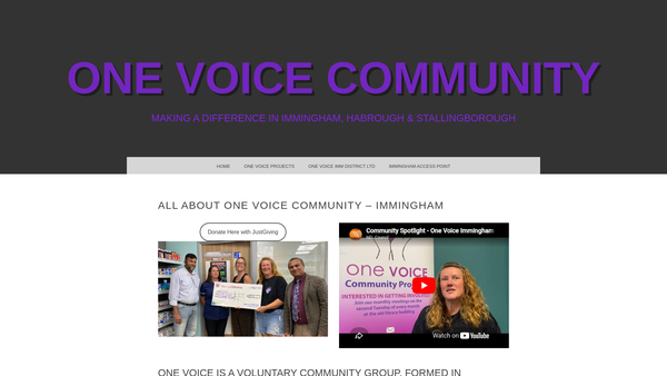 Screenshot of the One Voice (Immingham District) CIO website