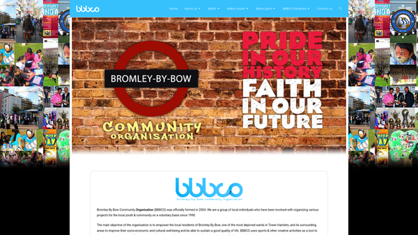 Screenshot of the Bromley By Bow Community Organisation (Bbbco) website
