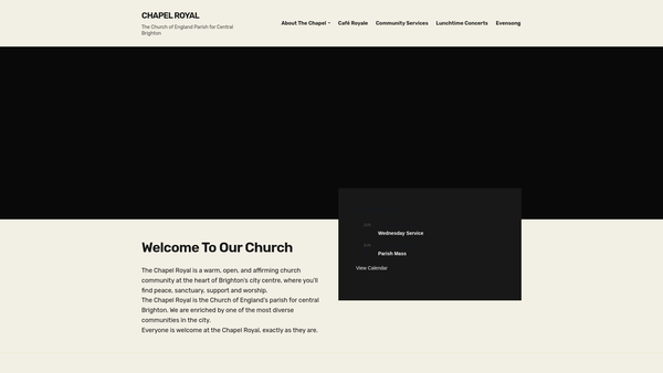 Screenshot of the The Parochial Church Council Of The Ecclesiastical Parish Of Brighton : The Chapel Royal website