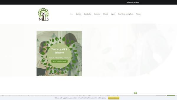 Screenshot of the Tenbury Nils Scheme website