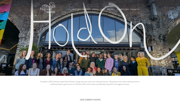 Screenshot of the Filament Theatre Company Limited website