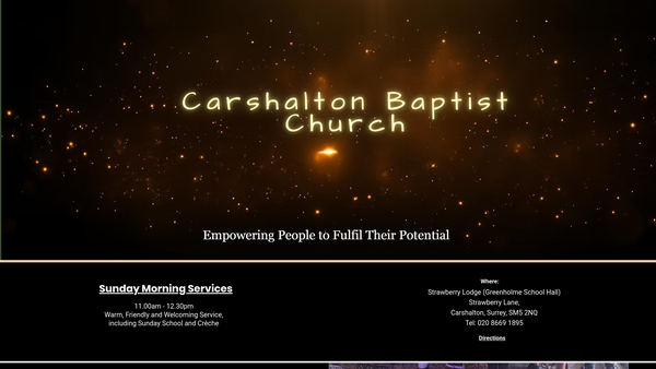 Screenshot of the Carshalton Baptist Church website