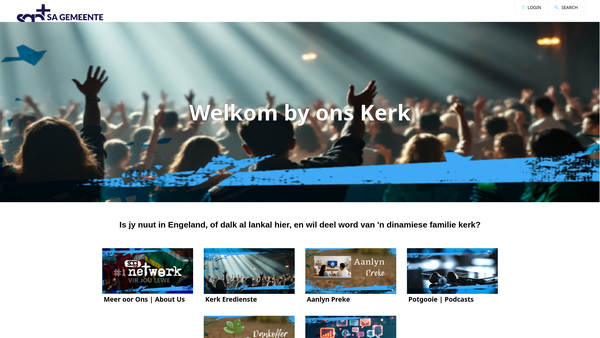 Screenshot of the South African Congregation website