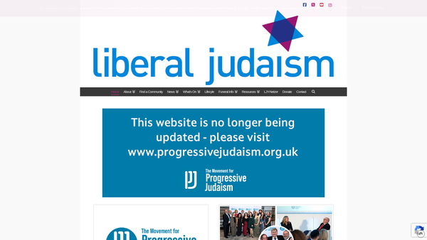 Screenshot of the Liberal Judaism (Ulps) website