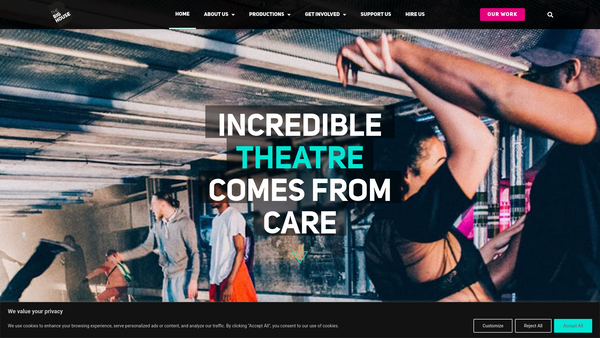 Screenshot of the The Big House Theatre Company website