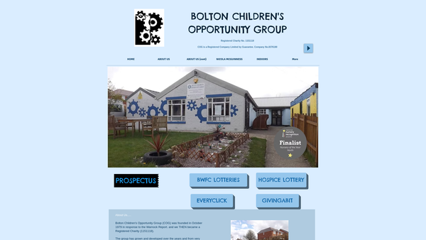 Screenshot of the Bolton Children's Opportunity Group website