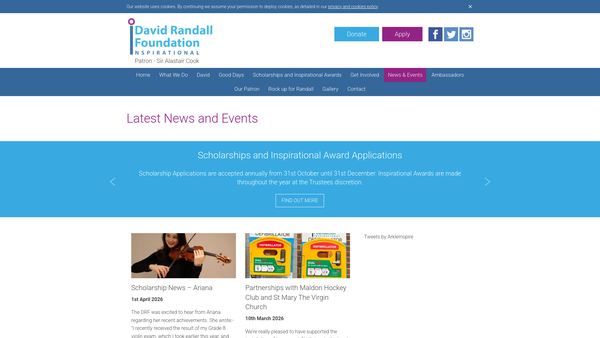 Screenshot of the David Randall Foundation website