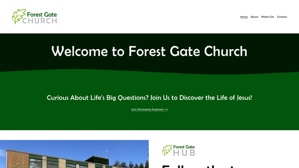 Screenshot of the Forest Gate Church website