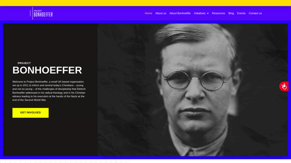 Screenshot of the Project Bonhoeffer website