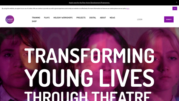 Screenshot of the Peer Productions website