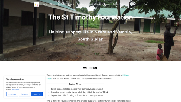 Screenshot of the The St. Timothy Foundation website