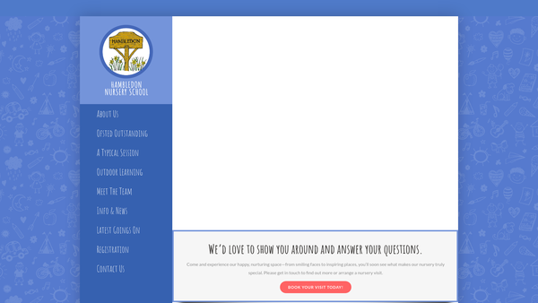 Screenshot of the Hambledon Nursery School Ltd website