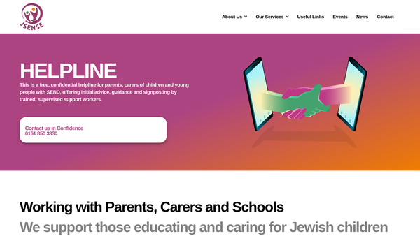 Screenshot of the Jsense website