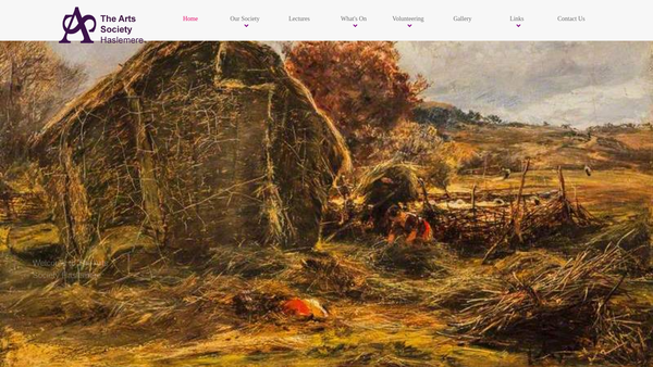 Screenshot of the Haslemere Decorative And Fine Arts Society website