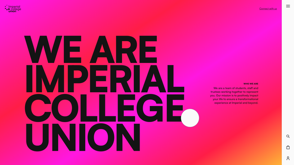 Screenshot of the Imperial College Union website