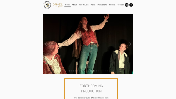 Screenshot of the Calderdale Theatre School Association website