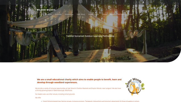 Screenshot of the Central Somerset Outdoor Learning Partnership website