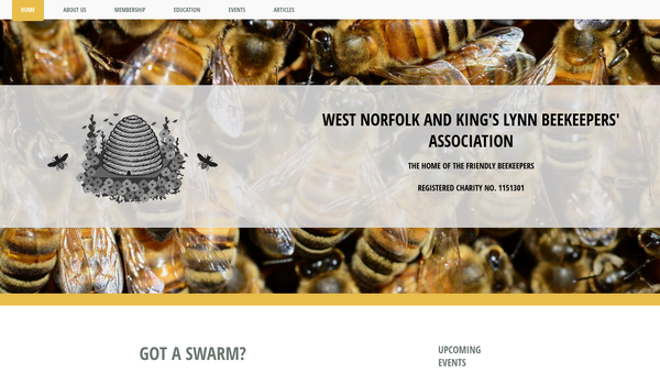 Screenshot of the West Norfolk & King's Lynn Beekeepers Association website