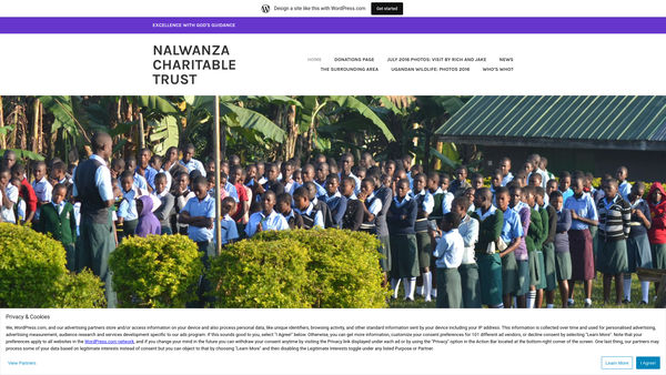 Screenshot of the Nalwanza Charitable Trust website