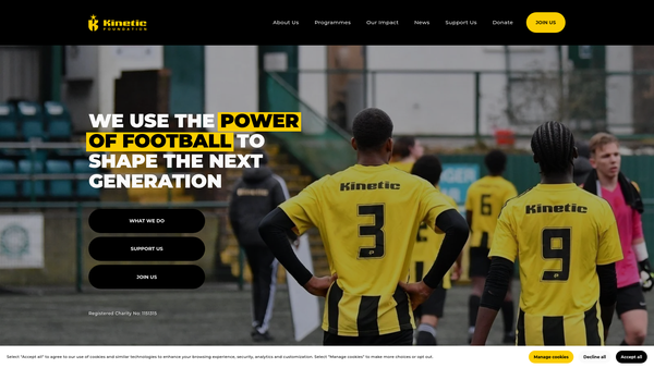 Screenshot of the Kinetic Foundation website