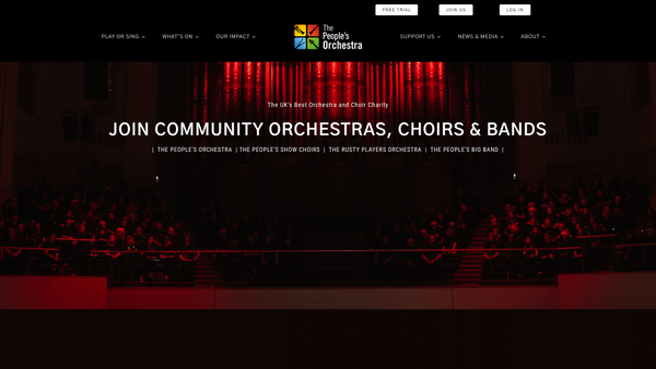 Screenshot of the The People's Orchestra website