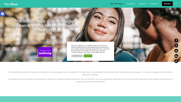 Screenshot of the The Gifted Organisation Limited website