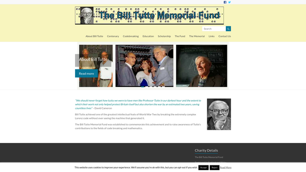Screenshot of the The Bill Tutte Memorial Fund website