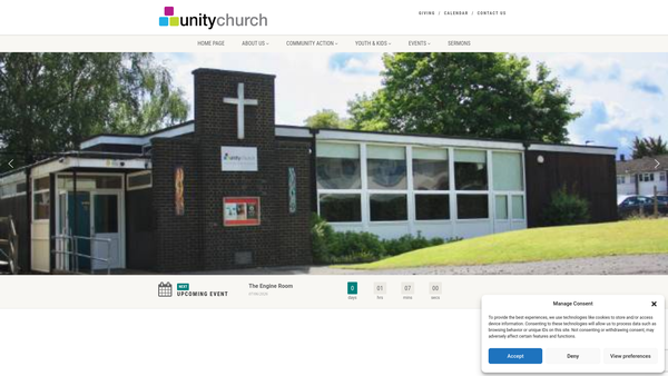 Screenshot of the Unity Church, Orpington website