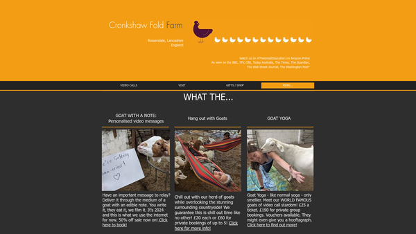 Screenshot of the Cronkshaw Fold Farm Trust website