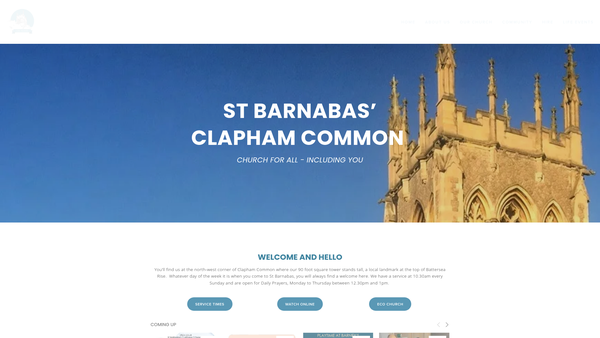 Screenshot of the The Parochial Church Council Of The Ecclesiastical Parish Of St Barnabas, Clapham Common website