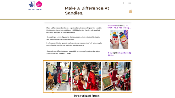 Screenshot of the Make A Difference At Sandies website