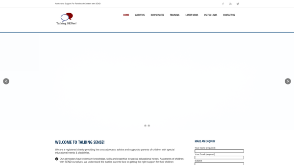Screenshot of the Talking Sense! website