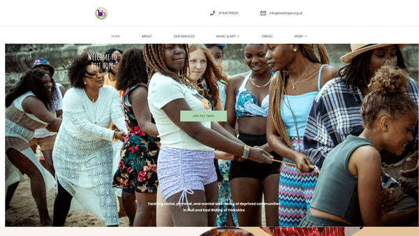 Screenshot of the Best Hope website