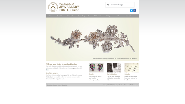 Screenshot of the The Society Of Jewellery Historians website